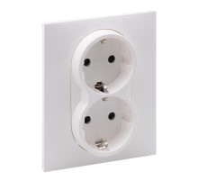 SUNO Силовая розетка двойная 2х2К+З 16А 250В. С защитными шторками. Безвинтовые зажимы Цвет "Белый"  721126  Legrand