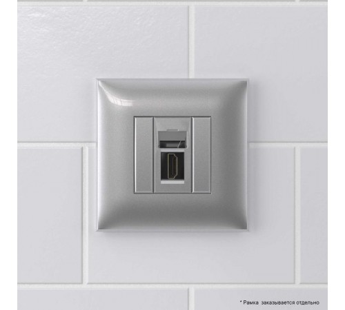 HDMI розетка одинарная в стену, тип А-А, "Avanti", "Закаленная сталь"  4404253  DKC