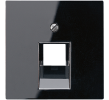 Крышка для одинарных телефонных и компьютерных розеток (UAE), фиксация винтом; дюропласт; черный; A500  A569-1PLUASW  Jung