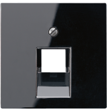 Крышка для одинарных телефонных и компьютерных розеток (UAE), фиксация винтом; дюропласт; черный; A500  A569-1PLUASW  Jung