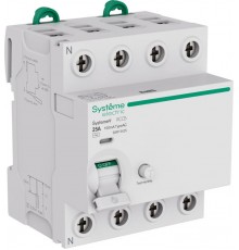 Systeme9 Выключатель дифференциального тока (ВДТ) 25A 4P 100мА Тип-AC 400В  S9R13425  SE