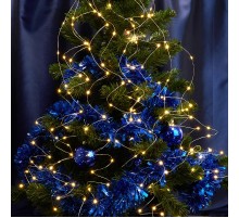 Гирлянда на елку, 200 диодов  теплый белый, CL53   10 веток* 20 лампочек, 2м + 1м шнур, IP20  32985  FERON