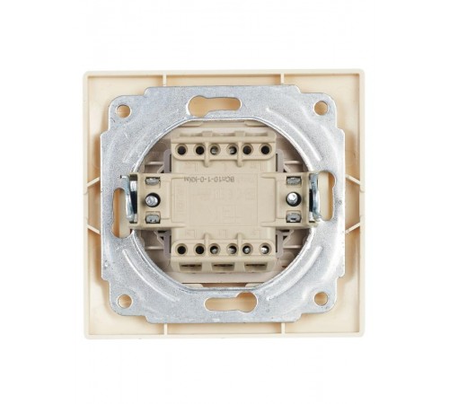 КВАРТА Кремовый Выключатель 1-клавишный проходной 10А ВСп10-1-0-ККм  EVK12-K33-10-DM  GENERICA