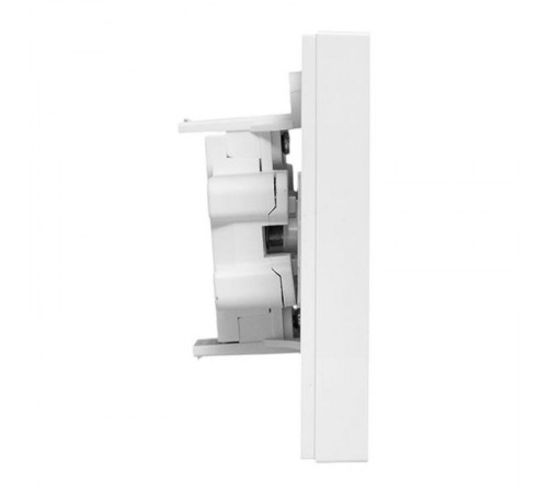 Механизм розетки двойной, 16А, без заземления, со шторками, с рамкой, белый Эпика EKF  UP1-SOW-201  EKF