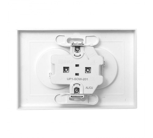 Механизм розетки двойной, 16А, без заземления, со шторками, с рамкой, белый Эпика EKF  UP1-SOW-201  EKF