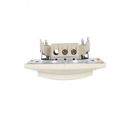 КВАРТА Кремовый Выключатель 1-клавишный проходной 10А ВСп10-1-0-ККм  EVK12-K33-10-DM  GENERICA