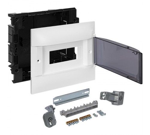 Practibox S Пластиковый щиток Встраиваемый 1X8 Дымчатая дверь  134558  Legrand