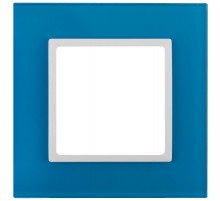 14-5101-28 Рамка на 1 пост, стекло, Эра Elegance, голубой+бел  Б0034482  ЭРА