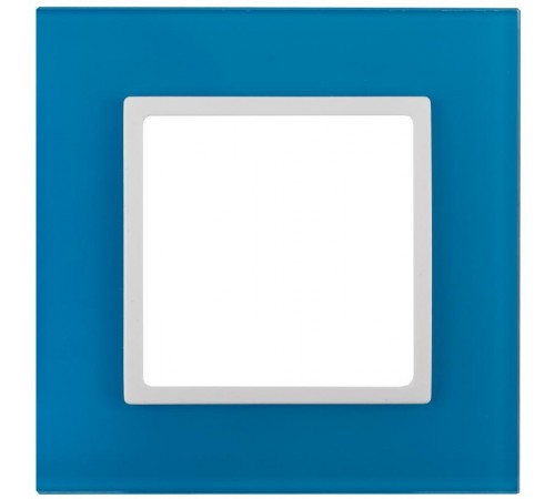 14-5101-28 Рамка на 1 пост, стекло, Эра Elegance, голубой+бел  Б0034482  ЭРА