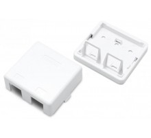 SBB3-2-WH Корпус настенной розетки для установки 2-х вставок типа Keystone Jack, белый  441129  Hyperline 