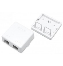SBB3-2-WH Корпус настенной розетки для установки 2-х вставок типа Keystone Jack, белый  441129  Hyperline 