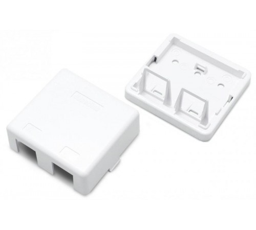 SBB3-2-WH Корпус настенной розетки для установки 2-х вставок типа Keystone Jack, белый  441129  Hyperline 