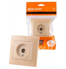 Розетка телевизионная простая (0-2400МГц, "мама") сосна "Лама"  SQ1815-0317  TDM