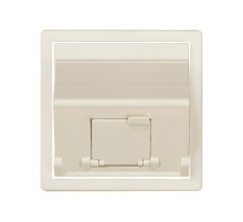 Розетка наклонная для передачи данных со шторкой на 1 разъем RJ45 цвета слоновая кость S82  82578-31  Simon