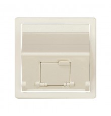 Розетка наклонная для передачи данных со шторкой на 1 разъем RJ45 цвета слоновая кость S82  82578-31  Simon