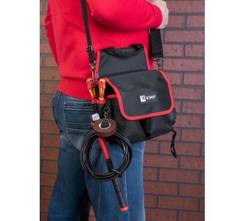 Сумка монтажника поясная с крышкой и ремнем С-14 EKF Professional  C-14  EKF