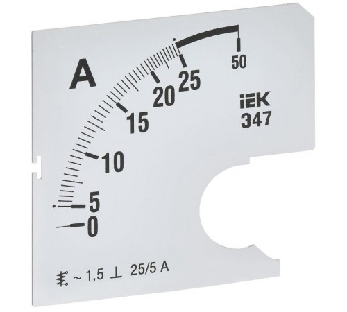 Шкала смен. для амперметра Э47 25/5А-1,5 72х72мм  IPA10D-SC-0025  IEK