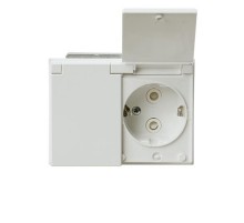 Розетка Double Shuko 16А 230В с крышкой, IP21/44 Impressivo, белый  302EUCK-84   2TKA00003033  ABB