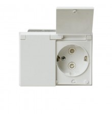 Розетка Double Shuko 16А 230В с крышкой, IP21/44 Impressivo, белый  302EUCK-84   2TKA00003033  ABB