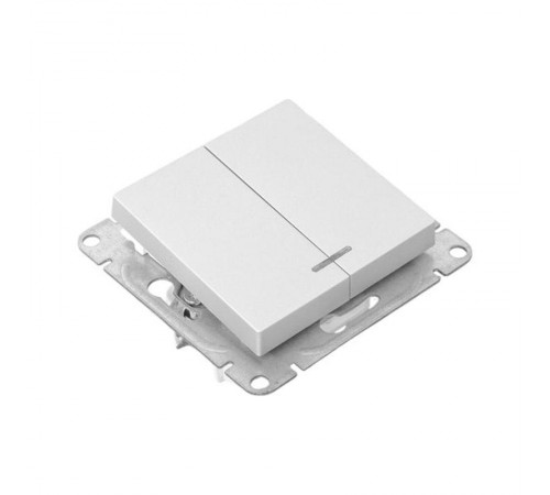 Механизм выключателя, двухклавишный, с подсветкой, алюминий Эпика EKF  UP1-SWA-24  EKF