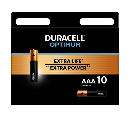 Батарейки Duracell 5014072 ААА алкалиновые 1,5v 10 шт. LR03-10BL Optimum  Б0056027   Duracell
