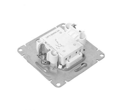 Механизм выключателя, двухклавишный, с подсветкой, алюминий Эпика EKF  UP1-SWA-24  EKF