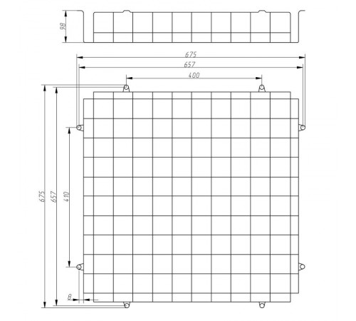 Решетка защитная SPO-BAR-650-650 для светильников 657х657х98 армстронг из армированной стали  Б0055406  ЭРА