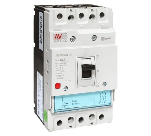 Выключатель автоматический AV POWER-1/3 100А 80kA TR AVERES  mccb-13-100H-TR-av  EKF