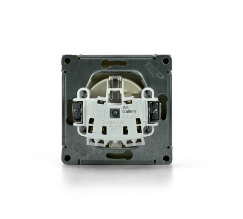 ArtGallery Алюминий Розетка с заземлением, 16А, механизм, быстрозажим. клем.  GAL000343S  SE