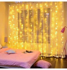 Гирлянда световая  Дождь/Занавес 3*2 м, ЕNIG - 320W  , 320  диодов, теплый белый, 8 режимов, 220V, IP20  Б0051872  ЭРА