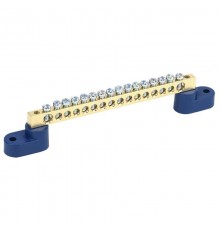 Шина "N" нулевая 8x12мм 18/2 (18 групп/крепеж по краям) с двумя угловыми изоляторами (10 шт/уп)  PR08.28946  Промрукав