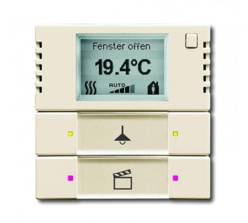 6128/28-840-500 Терморегулятор KNX с дисплеем и сенсором, 2/4-клавишный, Династия, латунь античная  6134-0-0342  2CKA006134A0342  ABB