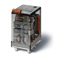 Миниатюрное универсальное электромеханическое реле; монтаж в розетку; 2CO 10A; контакты AgNi+Au; катушка 24В АC  553280245050  Finder