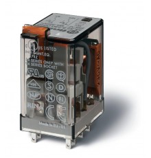 Миниатюрное универсальное электромеханическое реле; монтаж в розетку; 2CO 10A; контакты AgCdO; катушка 110В DC  553291102000  Finder