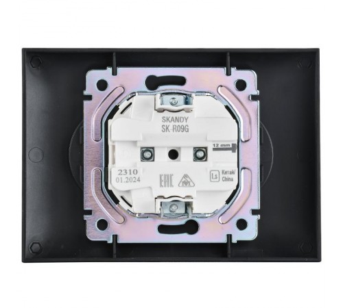 SKANDY Розетка 2-местная без з/к с з/ш 10А сб. SK-R09G графит  SK-R23-10-K53-F  IEK