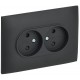 SKANDY Розетка 2-местная без з/к с з/ш 10А сб. SK-R09G графит  SK-R23-10-K53-F  IEK