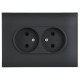 SKANDY Розетка 2-местная без з/к с з/ш 10А сб. SK-R09G графит  SK-R23-10-K53-F  IEK