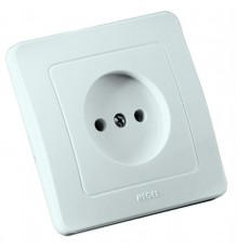 Розетка скрытой установки, одноместная, цвет белый  РС16-301  HEGEL
