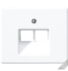 Крышка для сдвоенной телефонной и компьютерной розетки UAE; черная SL569-2UASW Jung