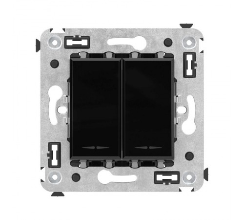 Кнопка двухклавишная в стену, "Avanti", "Черный квадрат"  4402154  DKC