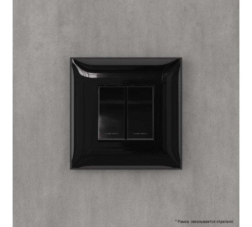 Кнопка двухклавишная в стену, "Avanti", "Черный квадрат"  4402154  DKC