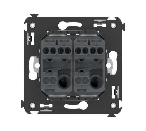 Кнопка двухклавишная в стену, "Avanti", "Черный квадрат"  4402154  DKC