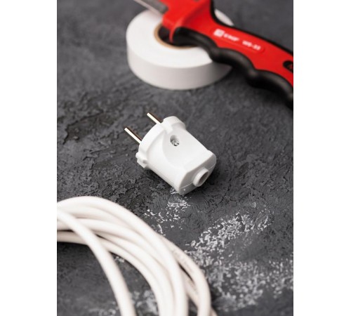 Вилка прямая б/з бел. 6А 250В EKF PROxima  AVP6-10  EKF