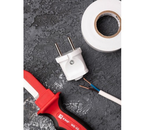 Вилка прямая б/з бел. 6А 250В EKF PROxima  AVP6-10  EKF