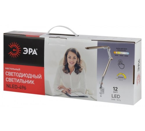 Светильник настольный NLED-496-12W-G светодиодный на струбцине золото  Б0052769  ЭРА