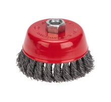 Щетка чашечная для УШМ, крученая стальная проволока, 100мм, М14  KR-91-1234  Kranz