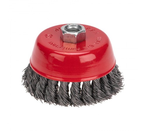 Щетка чашечная для УШМ, крученая стальная проволока, 100мм, М14  KR-91-1234  Kranz