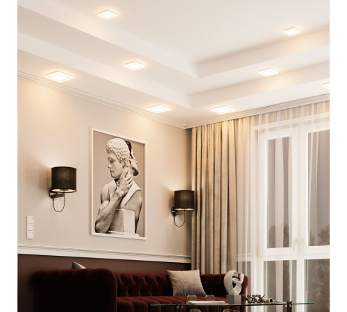 Светильник светодиодный встраиваемый Backlight BL124 Квадрат. Акрил, 12+4W, LED 3000K, 190*190,  BL124  Gauss