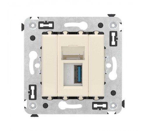 USB 3.0 розетка одинарная в стену, тип А-А, "Avanti", "Ванильная дымка"  4405303  DKC