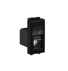 Компьютерная розетка RJ-45 модульная, кат.6А, "Avanti", "Черный матовый", 1 модуль  4412371  DKC